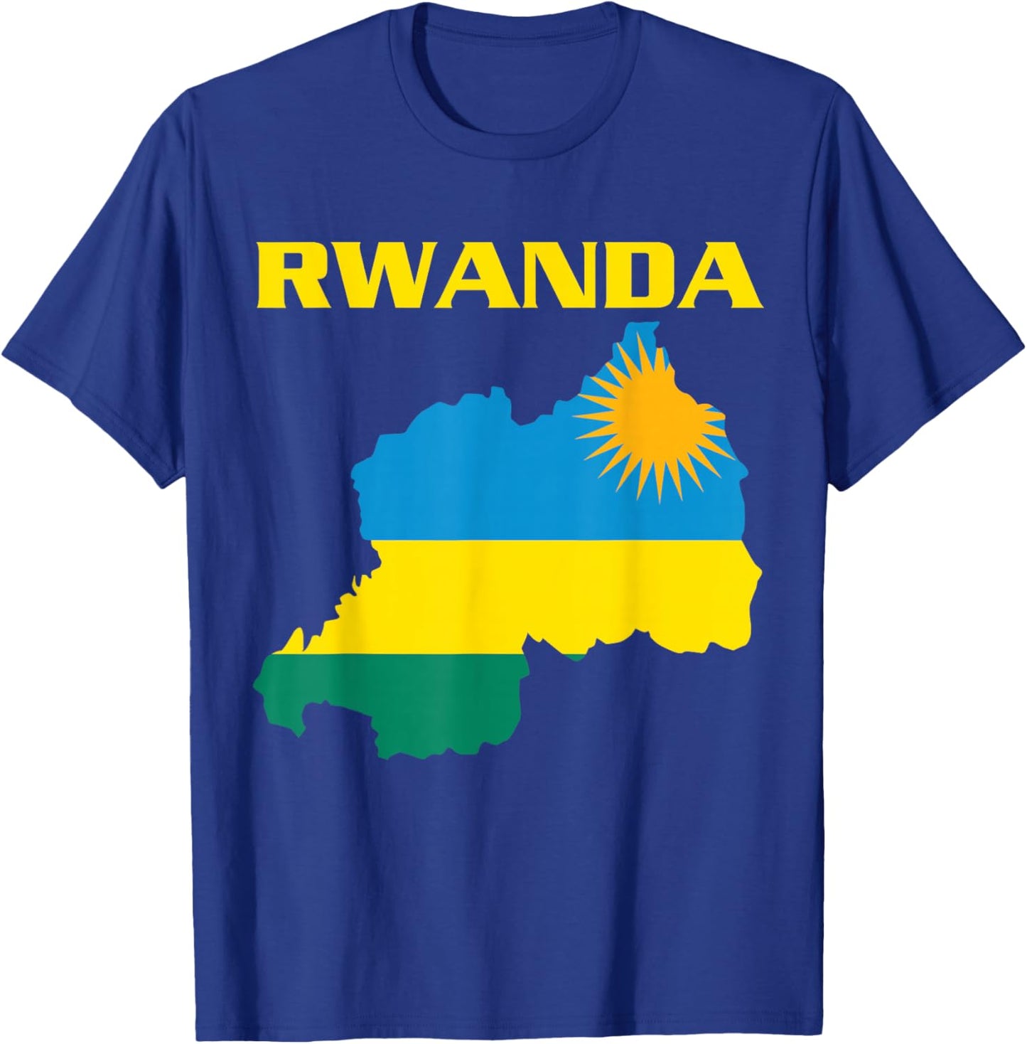 Rwanda Flag Country Shape, Rwandan Flag, Rwanda T-Shirt - T-Shirt | Royal