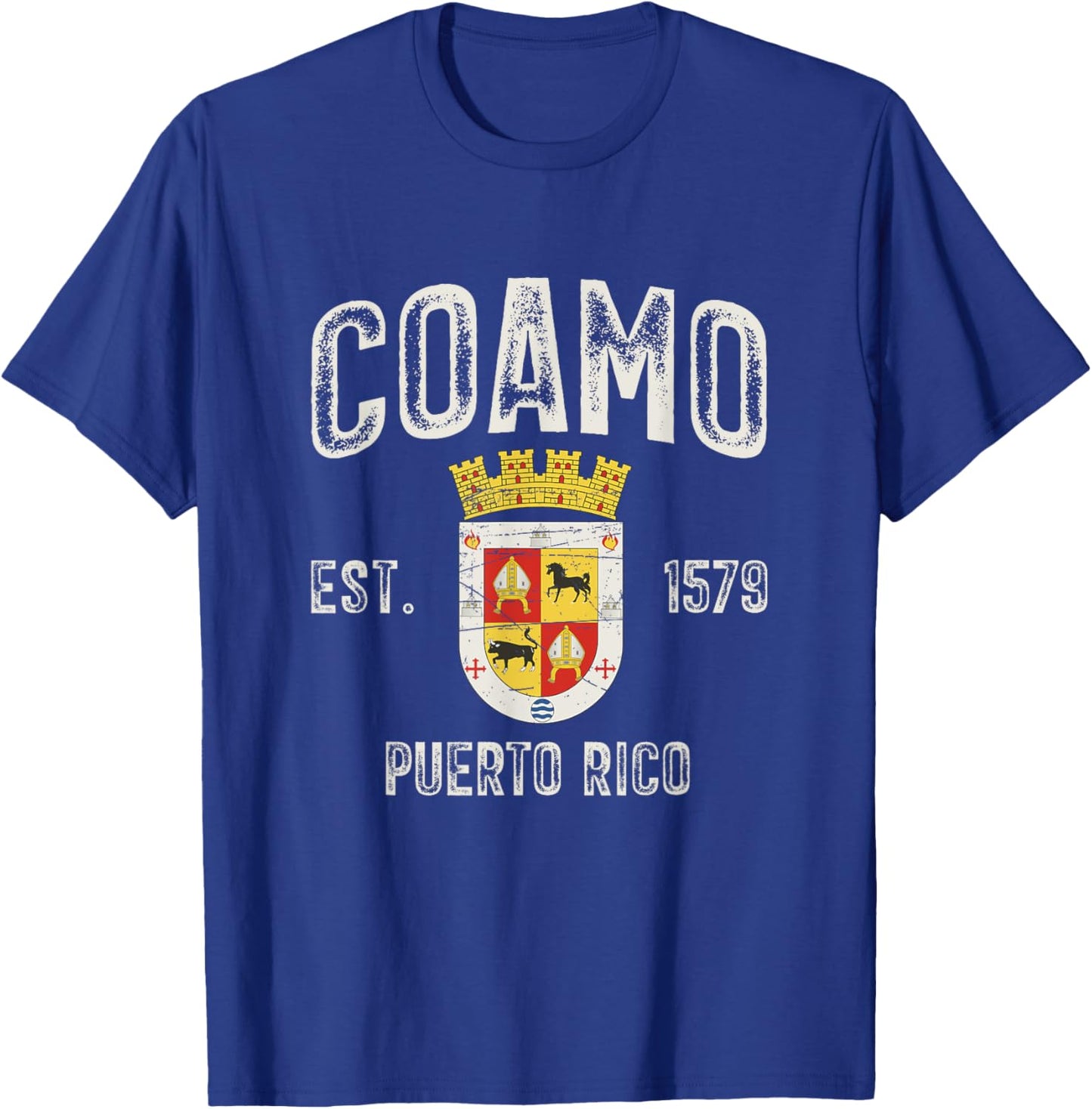 Coamo City In Puerto Rico Est 1579, Coamo Armorial T-Shirt - T-Shirt | Royal