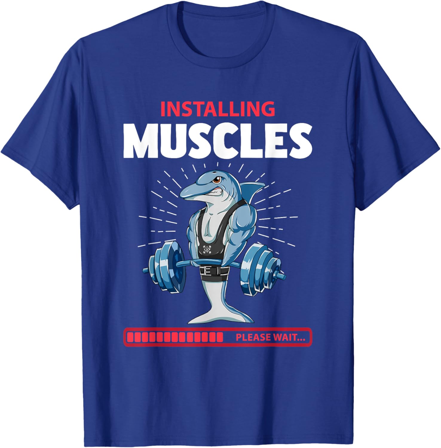 Dolphin Deadlift Fitness Gym Weightlifting T-Shirt - T-Shirt | Royal