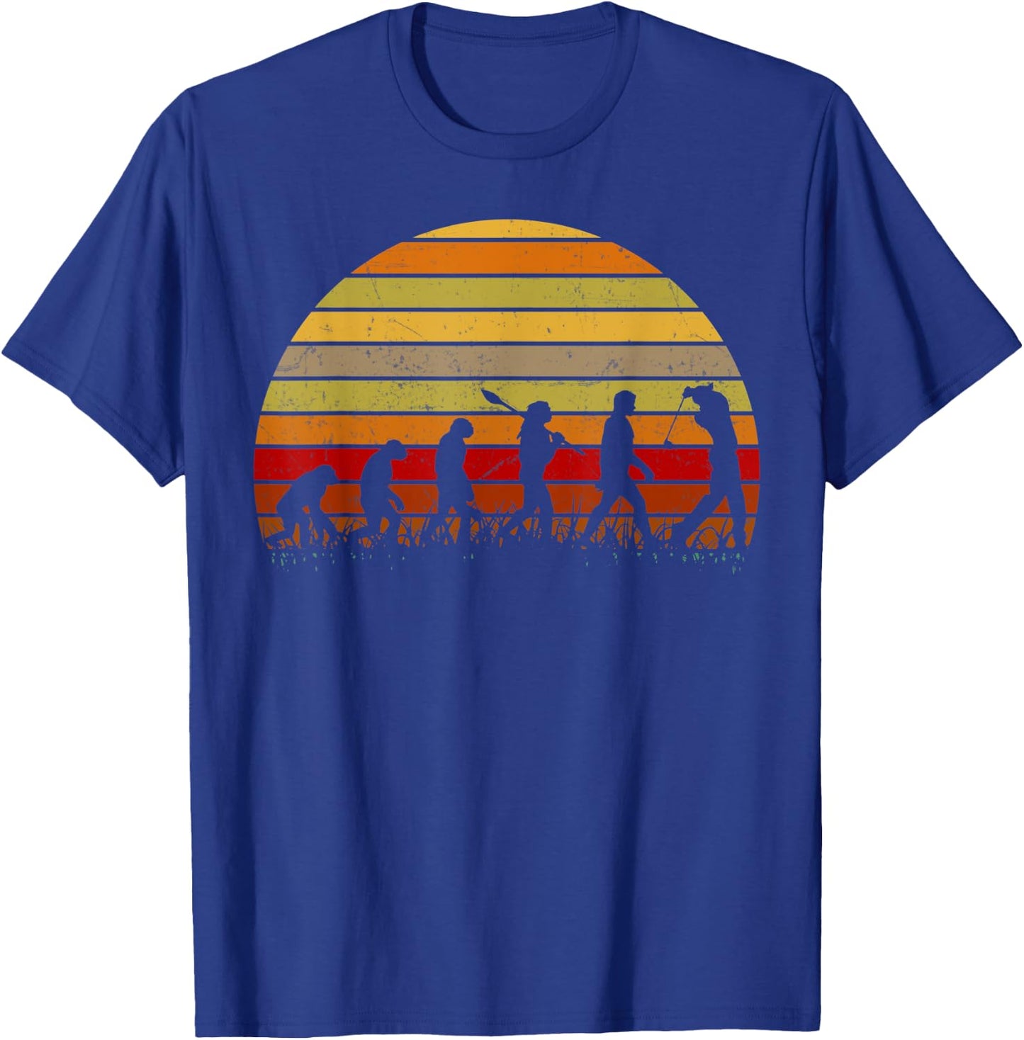 Retro Golf Evolution Gift Golf Players Vintage Golf T-Shirt - T-Shirt | Royal