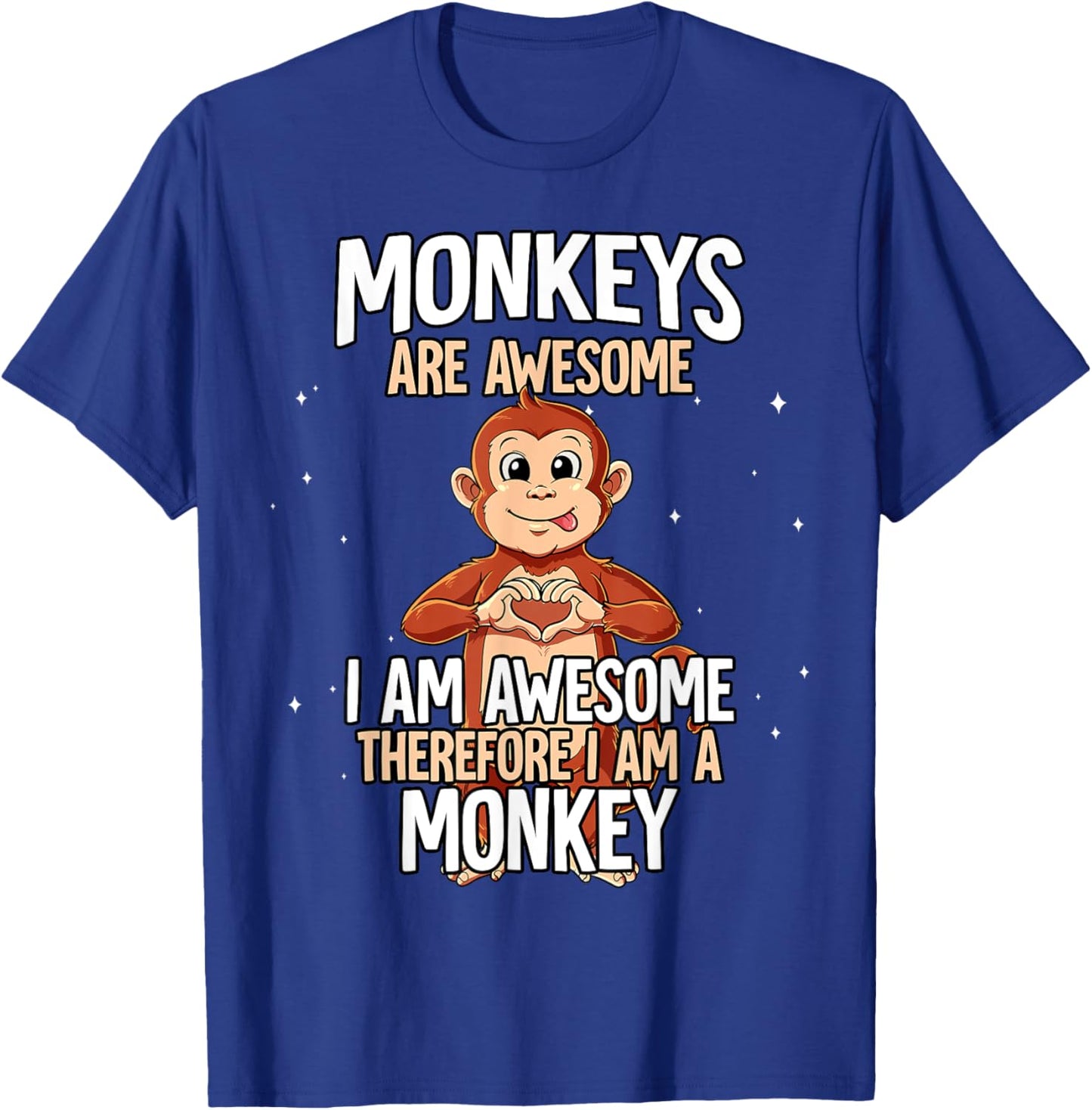 Monkeys Are Awesome Monkey T-Shirt - T-Shirt | Royal