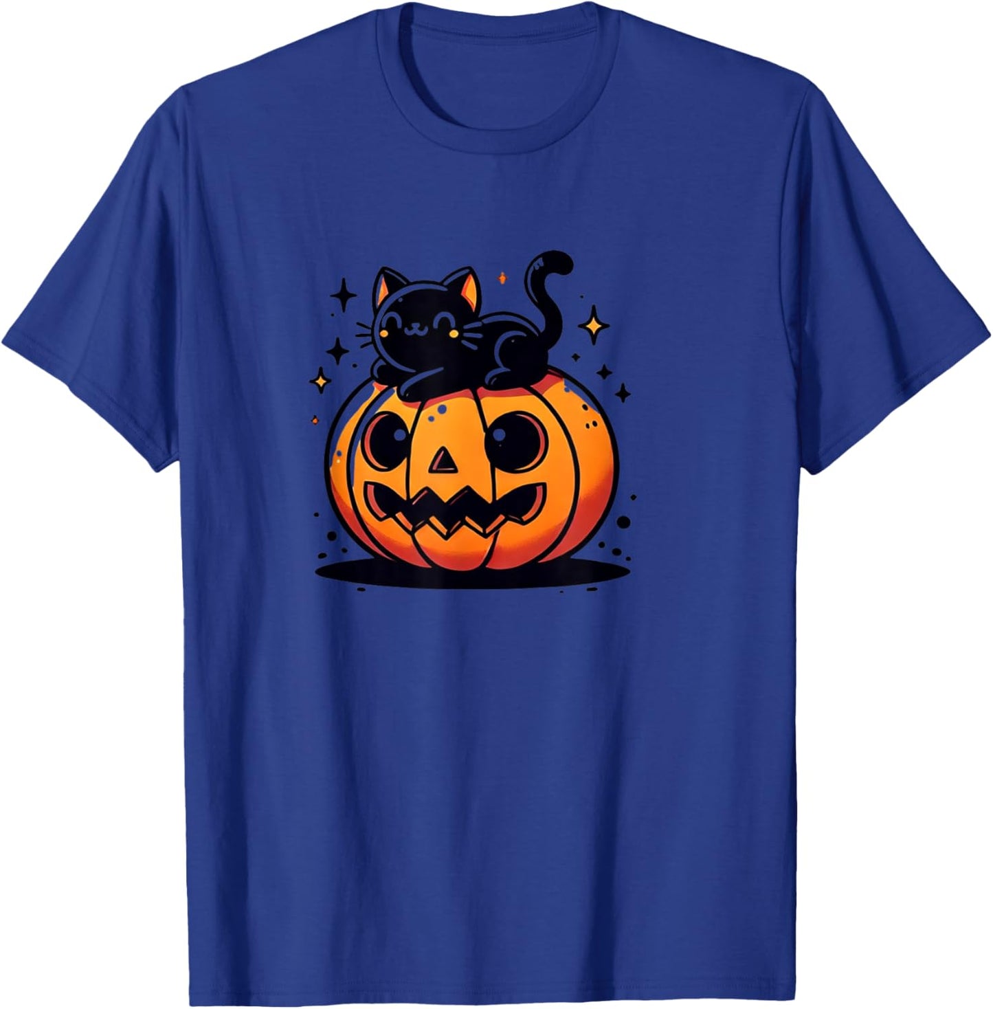 Kawaii Anime Halloween Cat Pumpkin Kids T-Shirt - T-Shirt | Royal