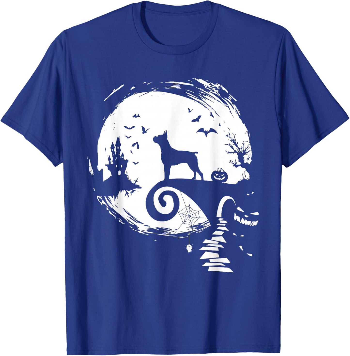 Boxer Dog And Moon Halloween Costume Dog Lover Funny T-Shirt - T-Shirt | Royal