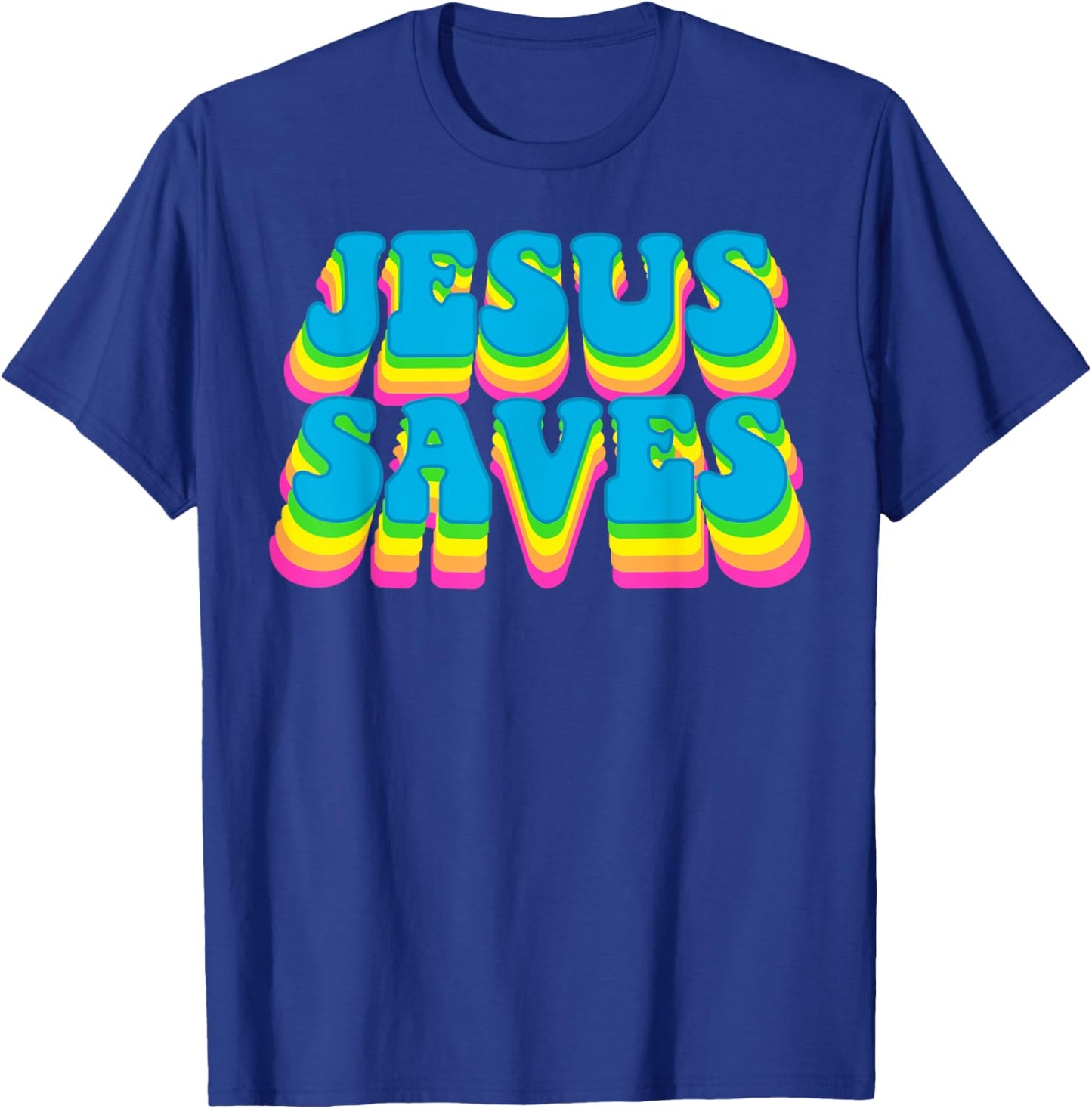 Groovy Jesus Saves Christian 70's Hippie T-Shirt - T-Shirt | Royal