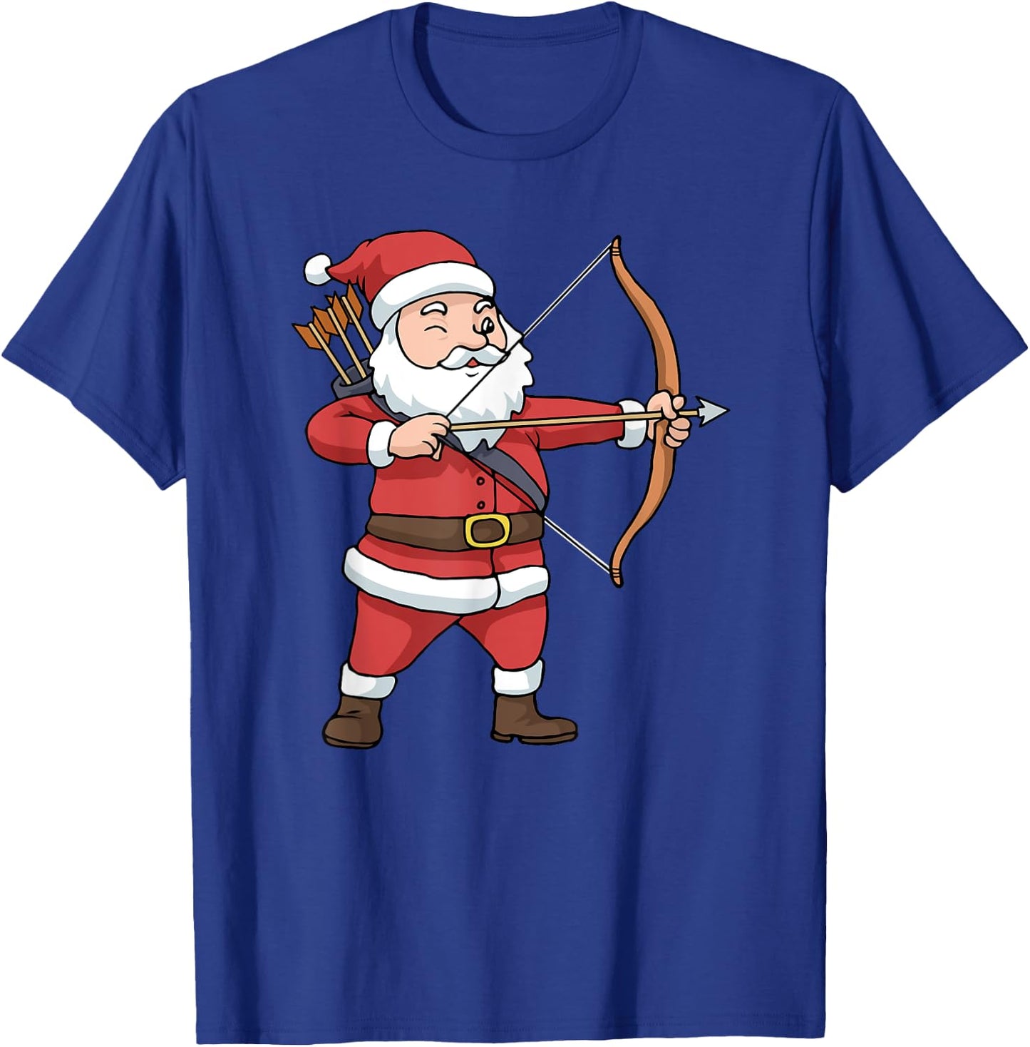 Christmas Archery Arrow Bow Hunting Santa Claus T-Shirt - T-Shirt | Royal