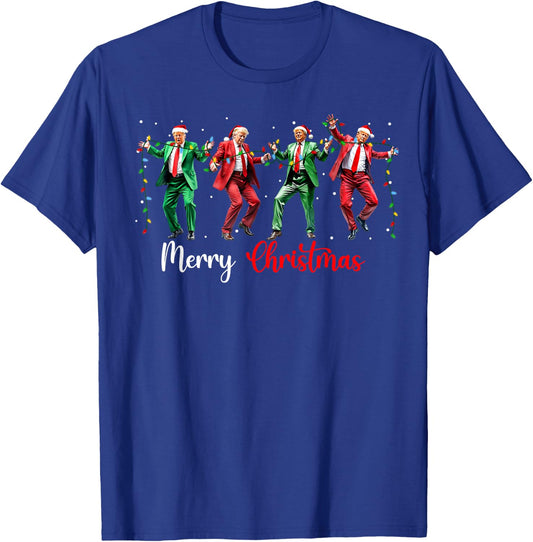 Funny Trump Dance Santa Claus Merry Christmas Pajamas YMCA T-Shirt - T-Shirt | Royal