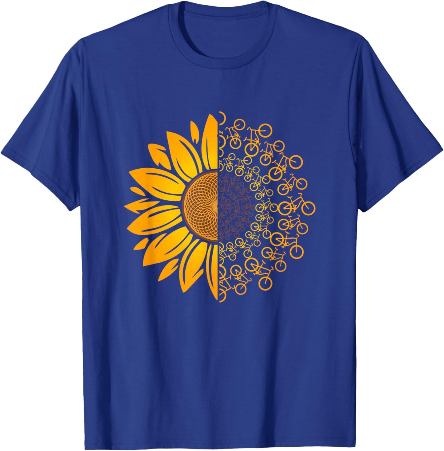 Vintage Bikes Biker Retro Bicycle Cycling Sunflower T-Shirt - T-Shirt | Royal