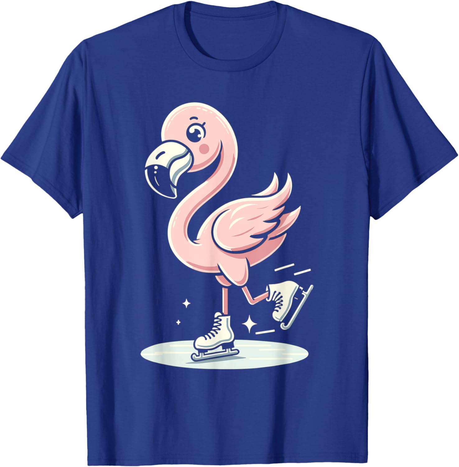 Cute Flamingo Ice Skating Skater Figure Skating For Girls T-Shirt - T-Shirt | Royal