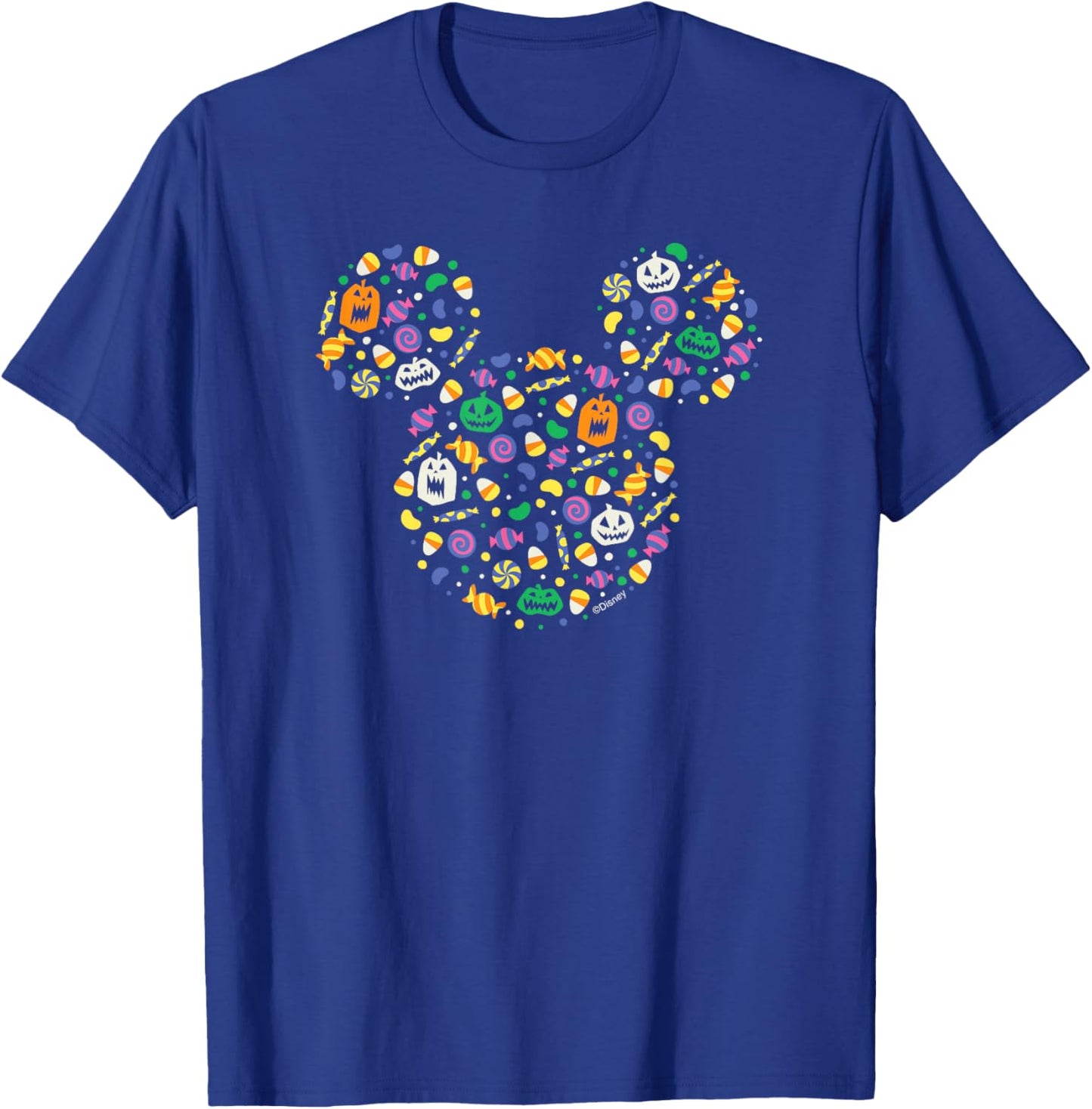 Disney Mickey Mouse Halloween Head Icon Pumpkins and Candy T-Shirt - T-Shirt | Royal