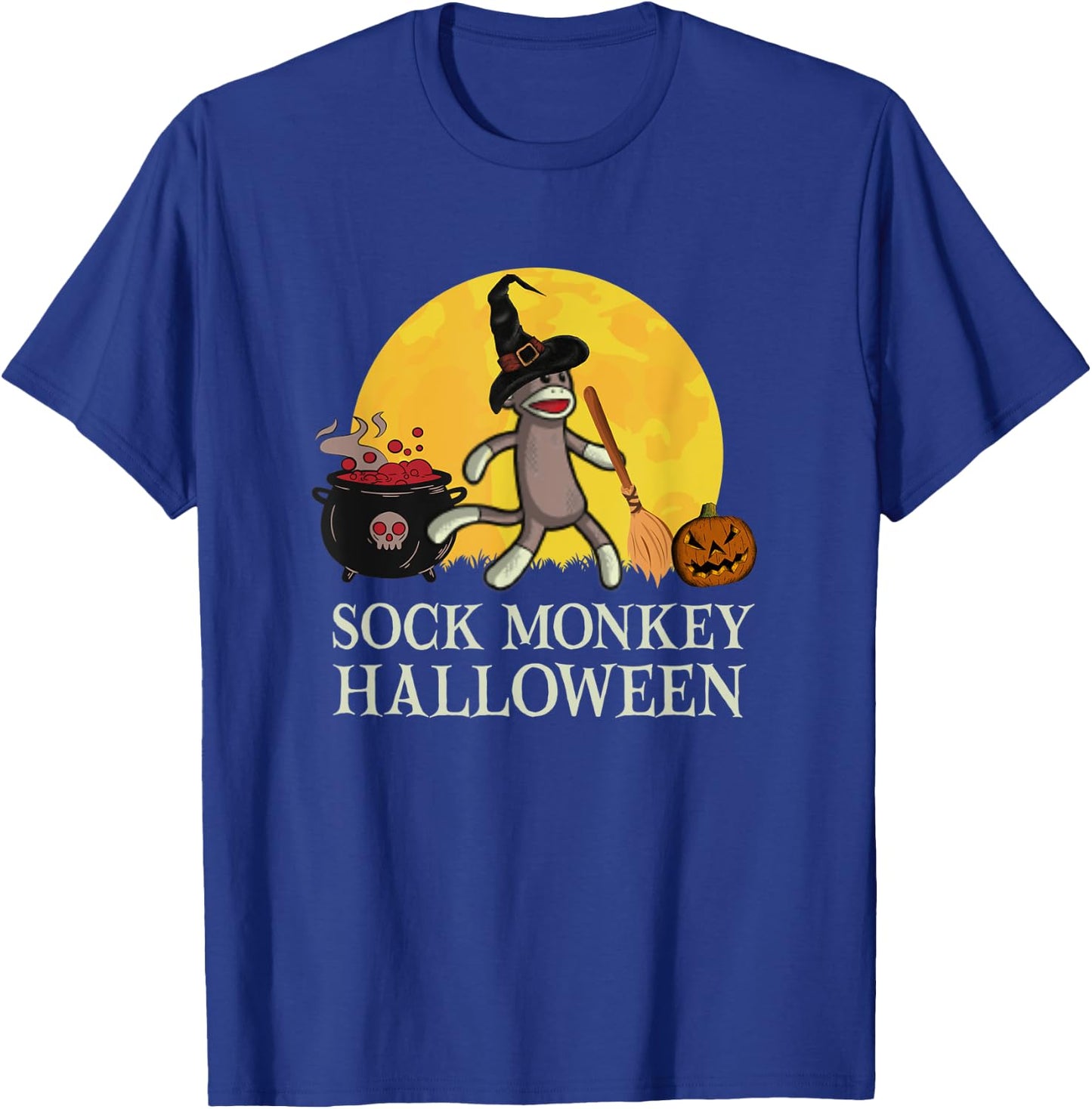 It's a Sock Monkey Halloween Sock Monkey Witch T-Shirt - T-Shirt | Royal