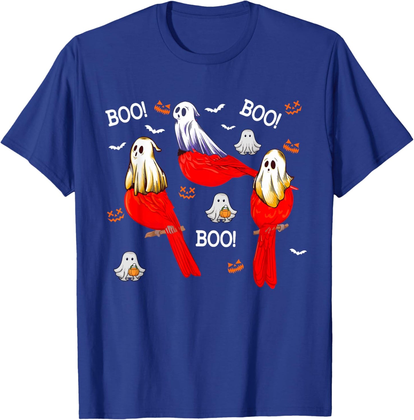 Three Halloween Cardinal Birds As Boo Ghost Costume Kids T-Shirt - T-Shirt | Royal