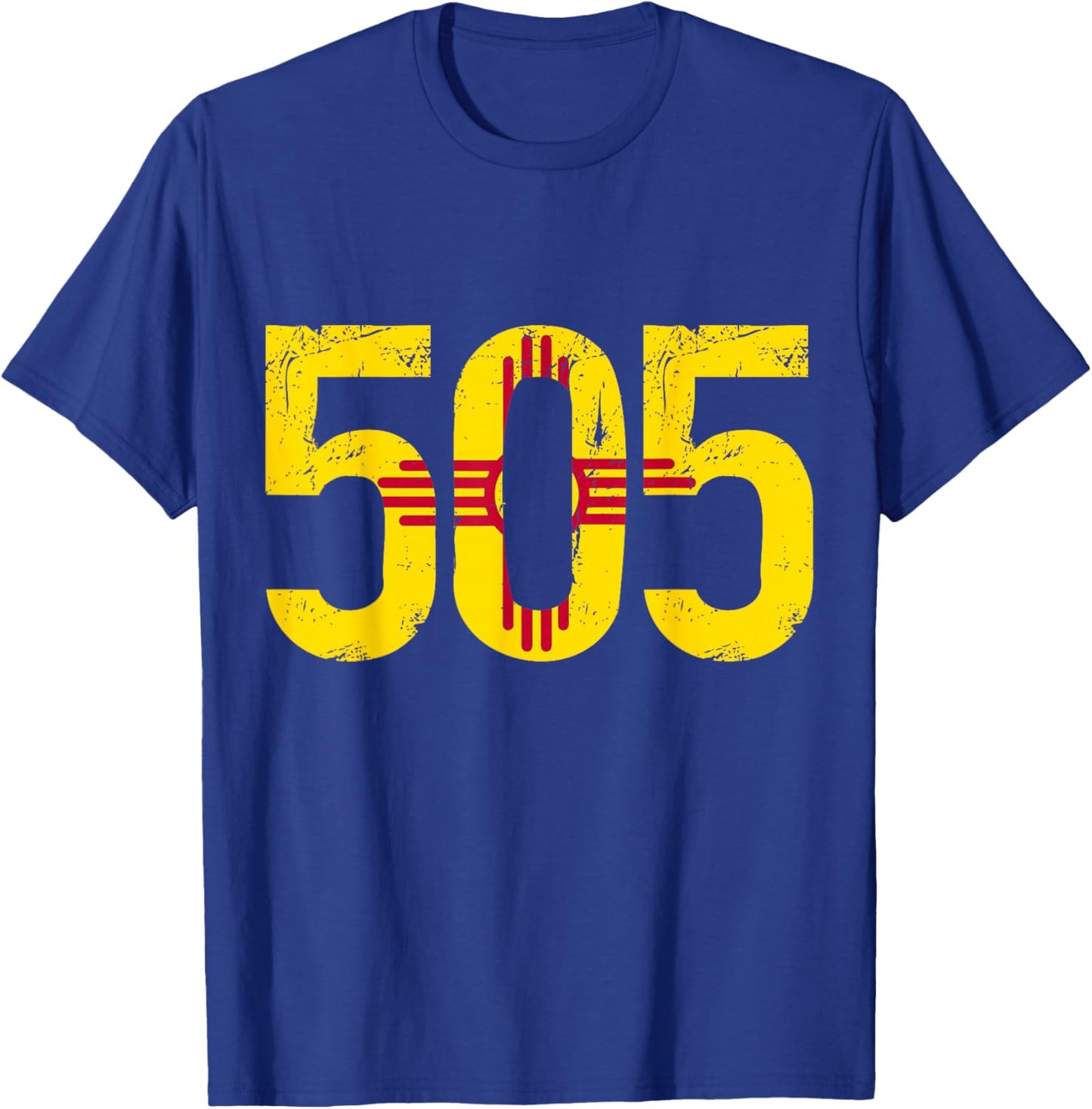Albuquerque New Mexico 505 Area Code Flag Pride Vintage T-Shirt - T-Shirt | Royal