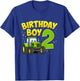 Kids 2nd Birthday Boy 2 Year Old Farm Truck Tractor Party T-Shirt - T-Shirt | Royal