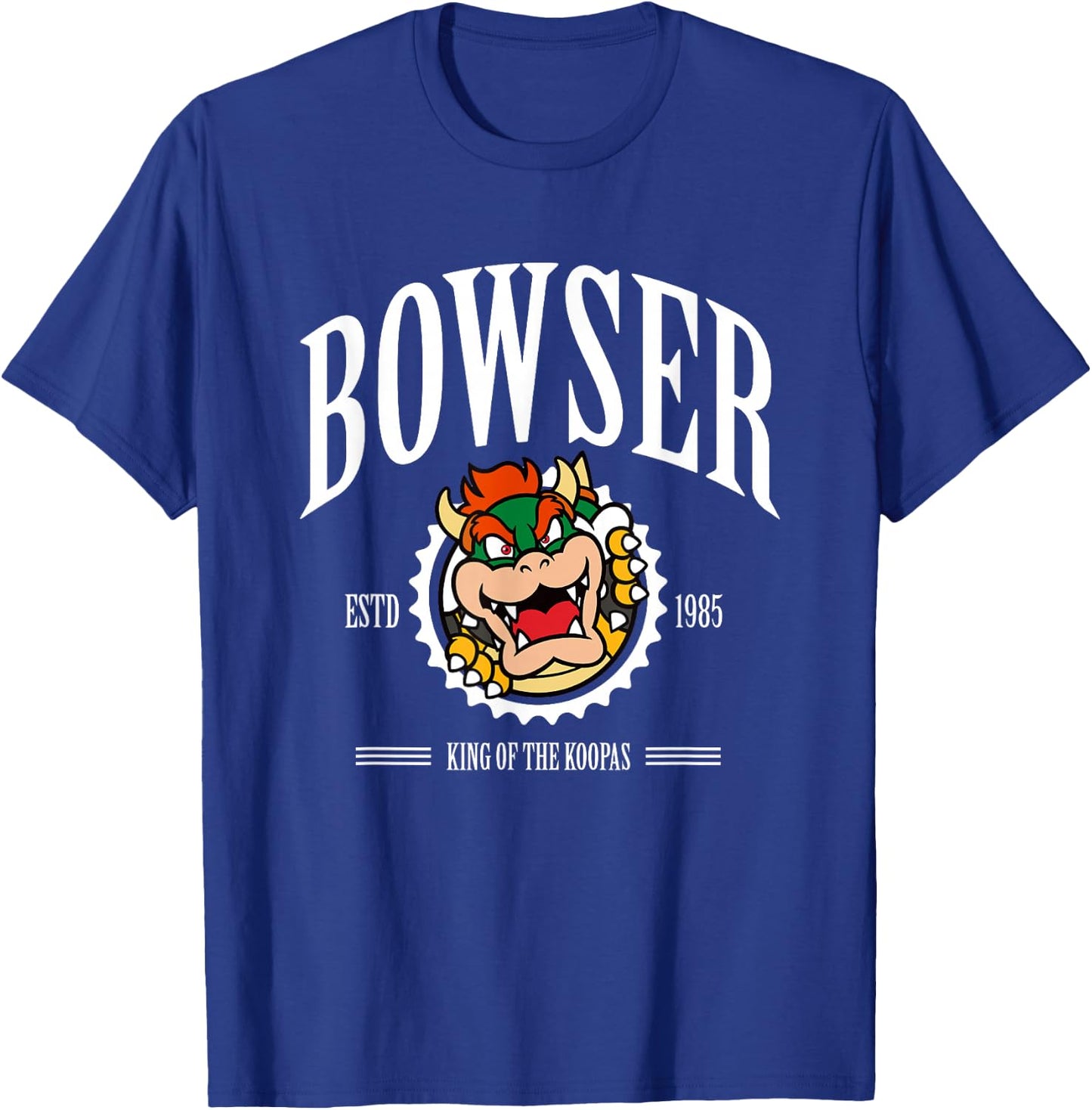 Super Mario Bros Bowser Est 1985 King Koopa Collegiate T-Shirt - T-Shirt | Royal