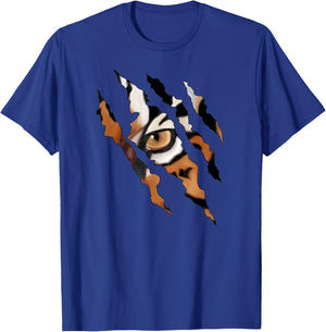 Fearless Tiger Cat Eye Claw Silhouette T-Shirt - T-Shirt | Royal