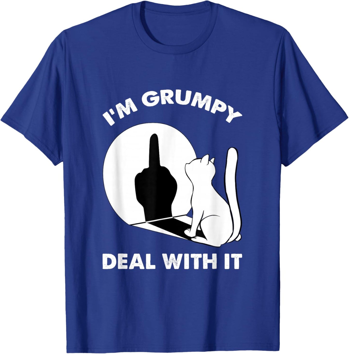 Funny Cat Middle Finger Shirts Cat I'm Grumpy Deal with It T-Shirt - T-Shirt | Royal