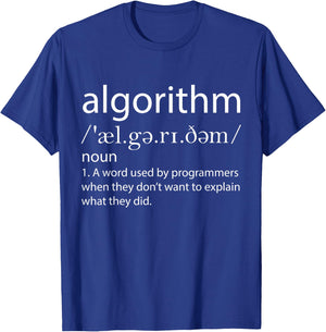 Algorithm Definition Funny Programming Software Developer T-Shirt - T-Shirt | Royal