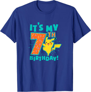 Pokémon Pikachu My 7th Birthday Awesome Celebration T-Shirt - T-Shirt | Royal