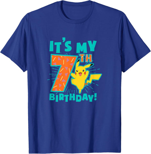 Pokémon Pikachu My 7th Birthday Awesome Celebration T-Shirt - T-Shirt | Royal