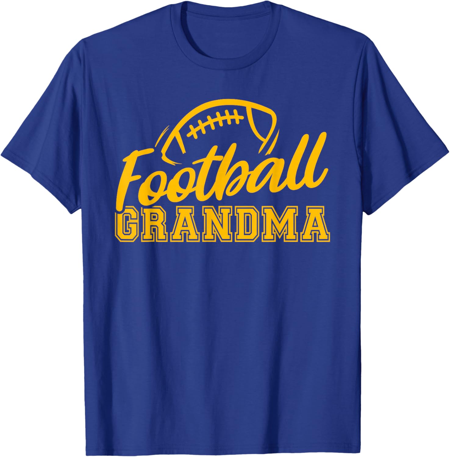 Game Day Yellow Black High School Football Grandma T-Shirt - T-Shirt | Royal