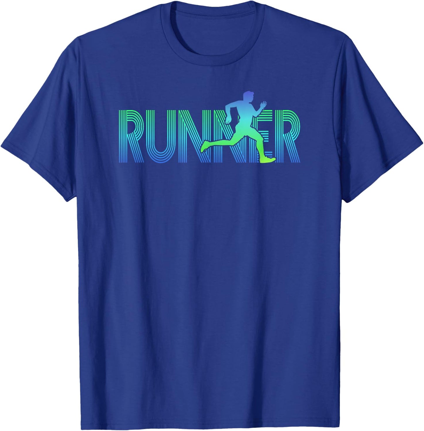 Runner Track & Field Cross Country Marathon Running Graphic T-Shirt - T-Shirt | Royal