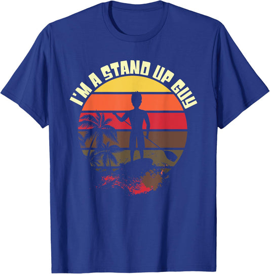 Fun Stand Up Paddle Board SUP Guy Men Boy T Shirt T-Shirt - T-Shirt | Royal