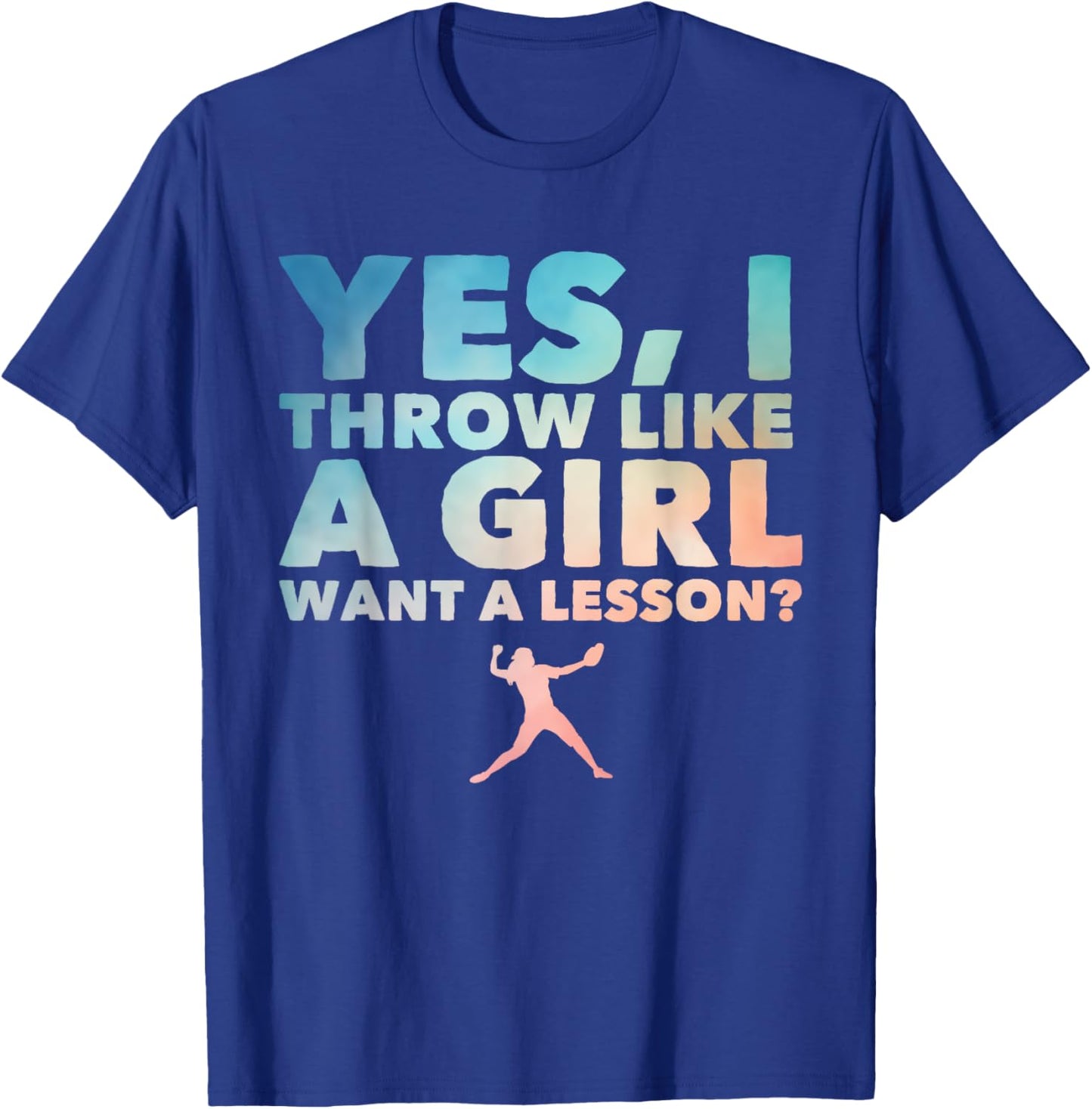 Cool Softball Design Girls Pitcher Softball Player T-Shirt - T-Shirt | Royal
