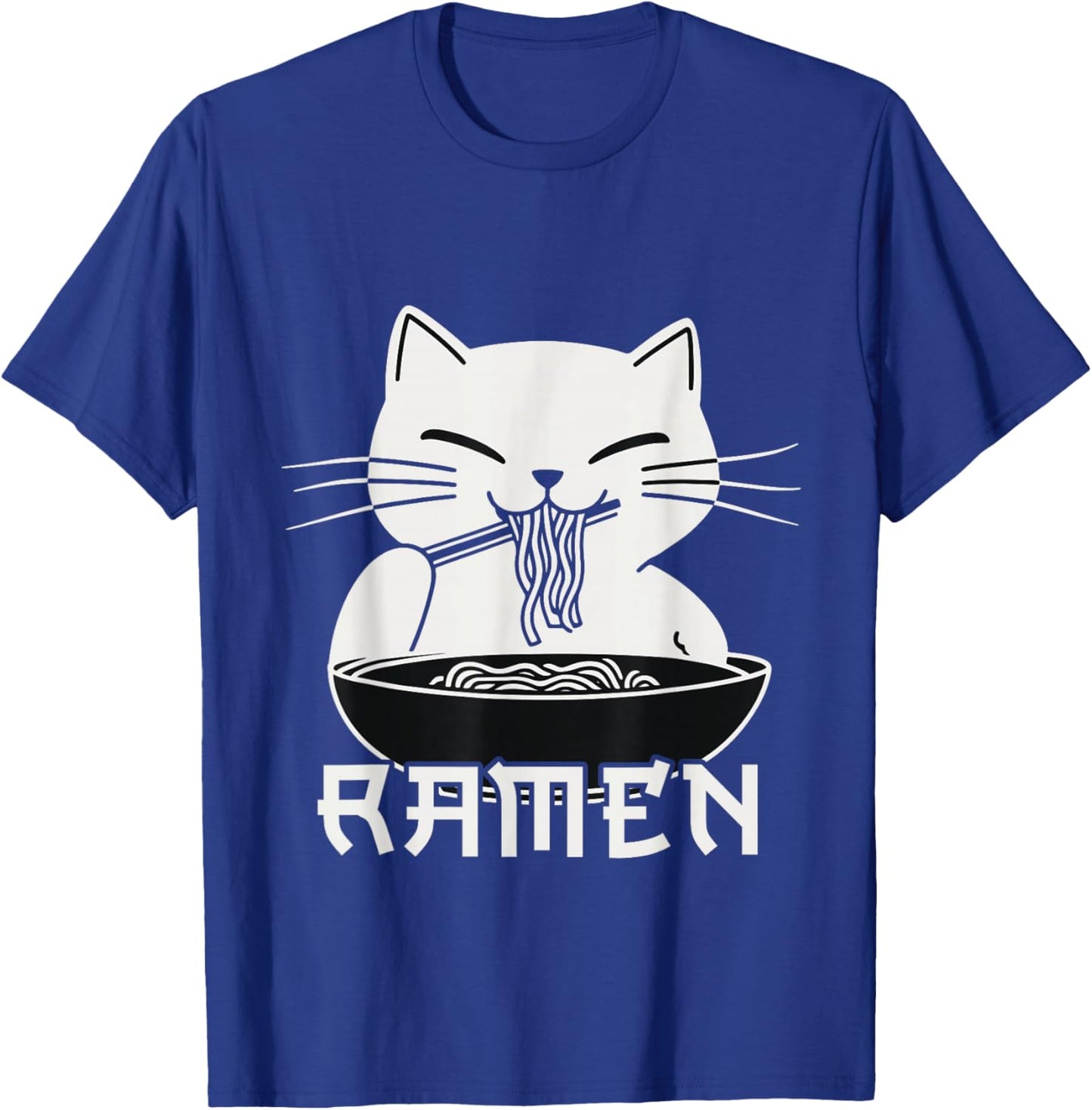 Kawaii Noodles Soup Anime Japanese Ramen Cat Teens Girls T-Shirt - T-Shirt | Royal