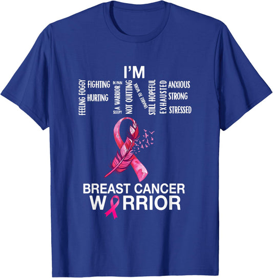 Breast Cancer Warrior I'm Fine Support Fighter Women Girls T-Shirt - T-Shirt | Royal