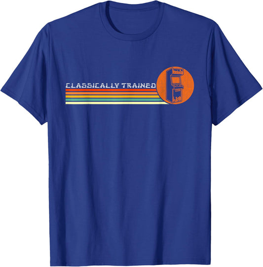 80s Video Game Vintage Retro Arcade Classically Trained T-Shirt - T-Shirt | Royal