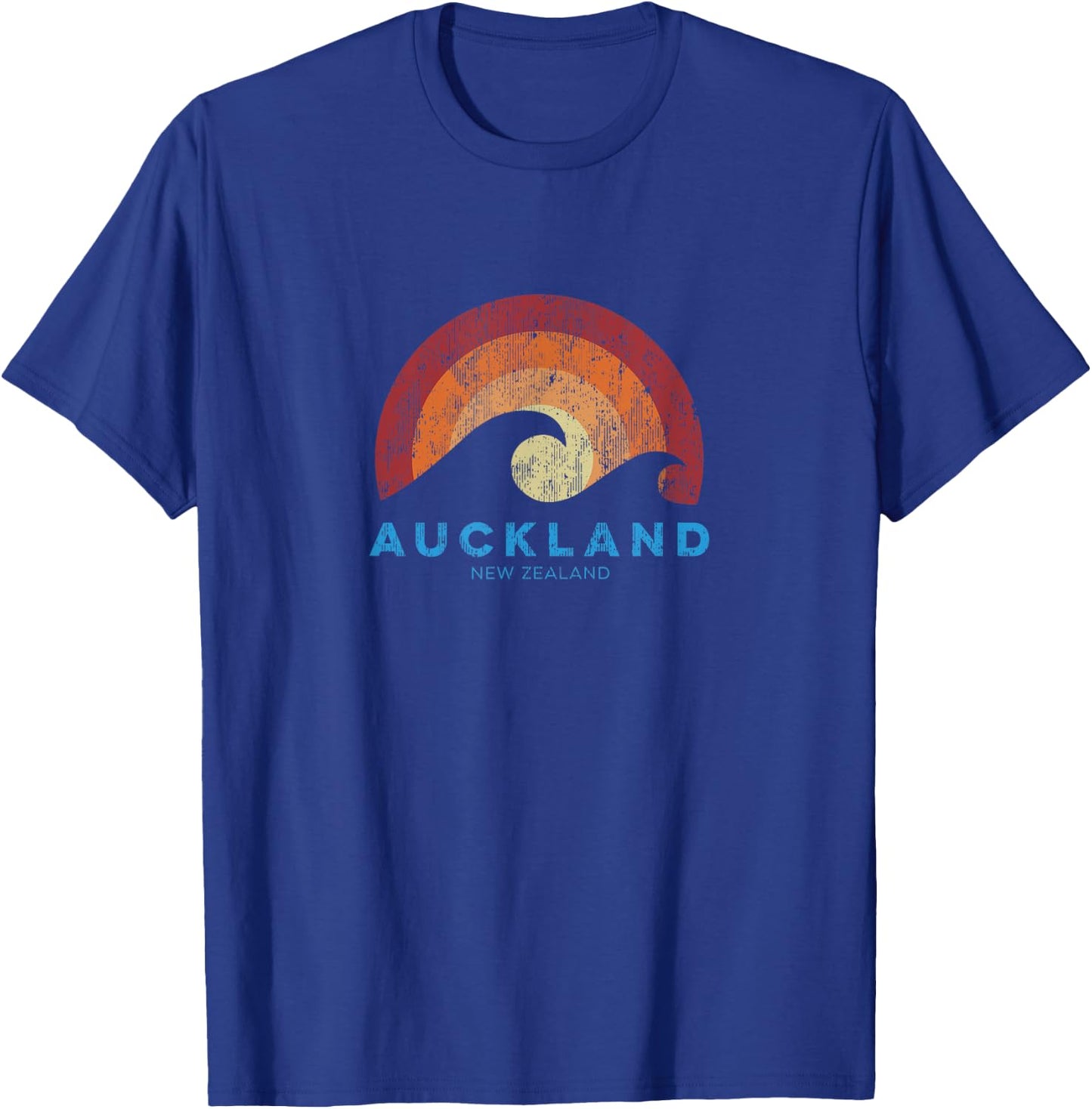Auckland New Zealand Retro Surf Beach Vibe T-Shirt - T-Shirt | Royal