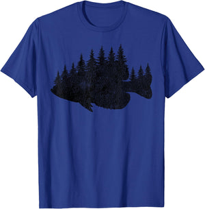 Crappie Fishing Forest Treeline Panfish T-Shirt - T-Shirt | Royal