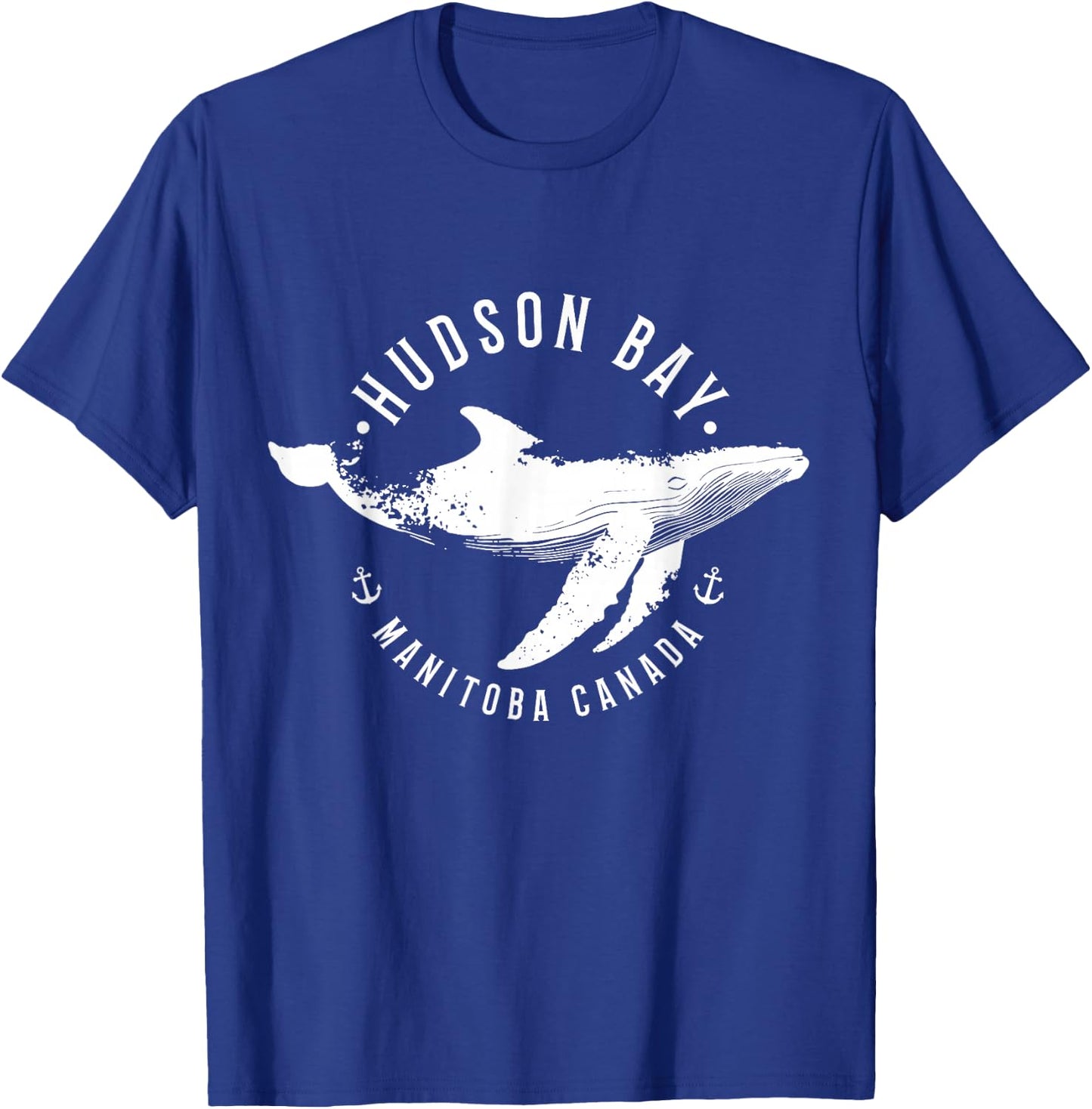 Hudson Bay Manitoba Canada Souvenir Whale Ocean Nautical T-Shirt - T-Shirt | Royal
