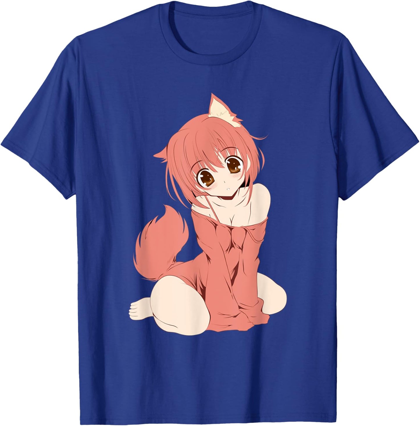 Japanese Anime Persian Cat Girl Cute Manga Otaku Catgirl T-Shirt - T-Shirt | Royal