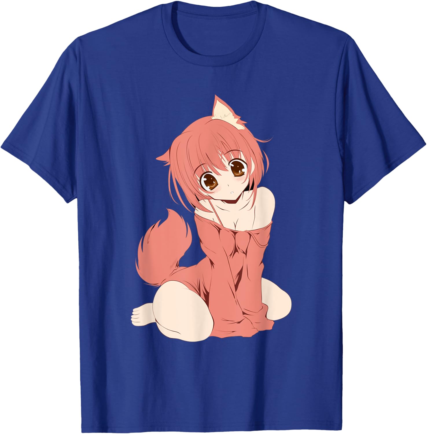 Japanese Anime Persian Cat Girl Cute Manga Otaku Catgirl T-Shirt - T-Shirt | Royal