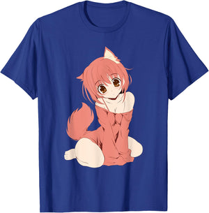 Japanese Anime Persian Cat Girl Cute Manga Otaku Catgirl T-Shirt - T-Shirt | Royal
