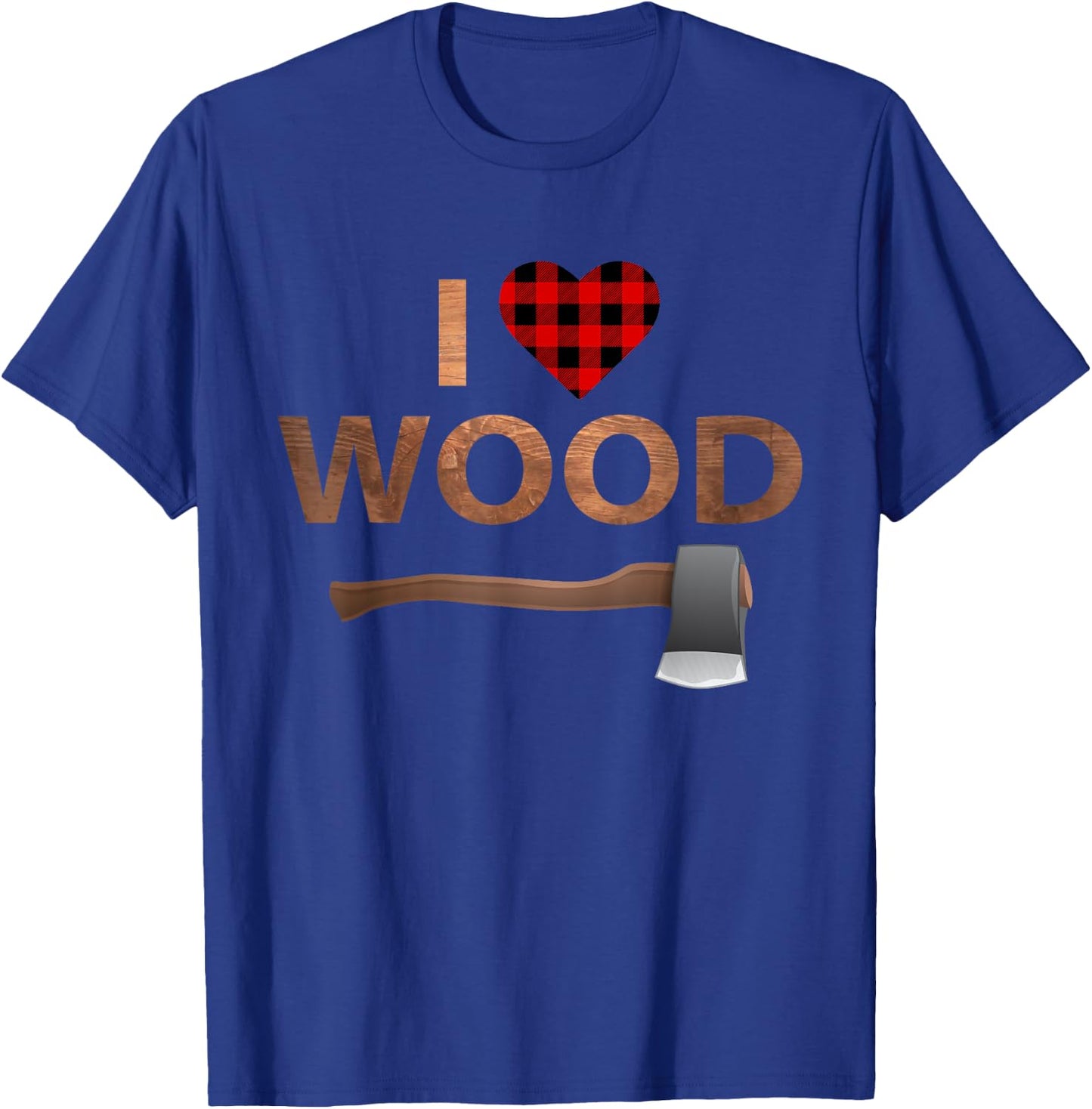 I Love Wood Lumberjack Heart Halloween Party Gift T-Shirt - T-Shirt | Royal