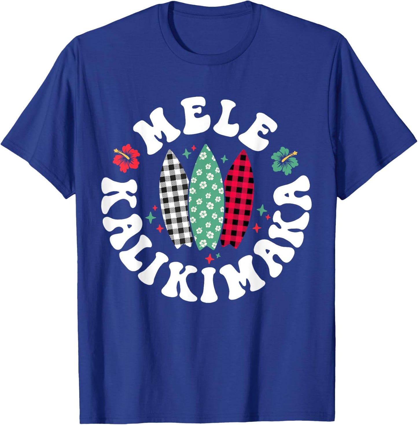 Mele Kalikimaka Christmas In Hawaii Hawaiian Surfing Beach Women Kids T-Shirt - T-Shirt | Royal