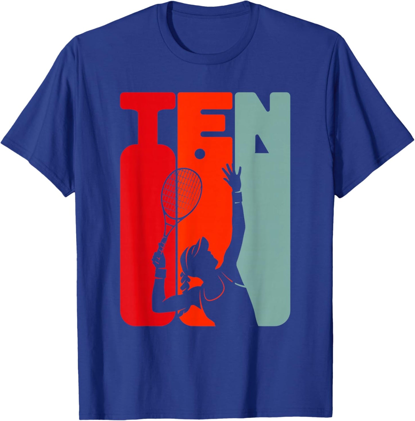 10th Birthday Tennis Player 10 Years Girls Tennis T-Shirt - T-Shirt | Royal