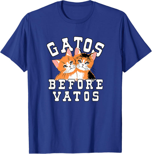 Funny Valentine Gatos Before Vatos , Women T-Shirt - T-Shirt | Royal