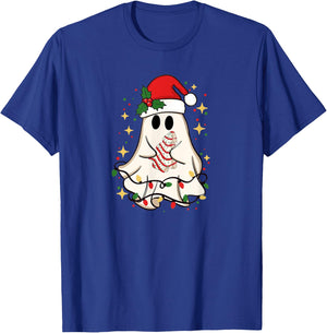 Cute Ghost Christmas Tree Frosting Frosted Cake Debbie Snack T-Shirt - T-Shirt | Royal