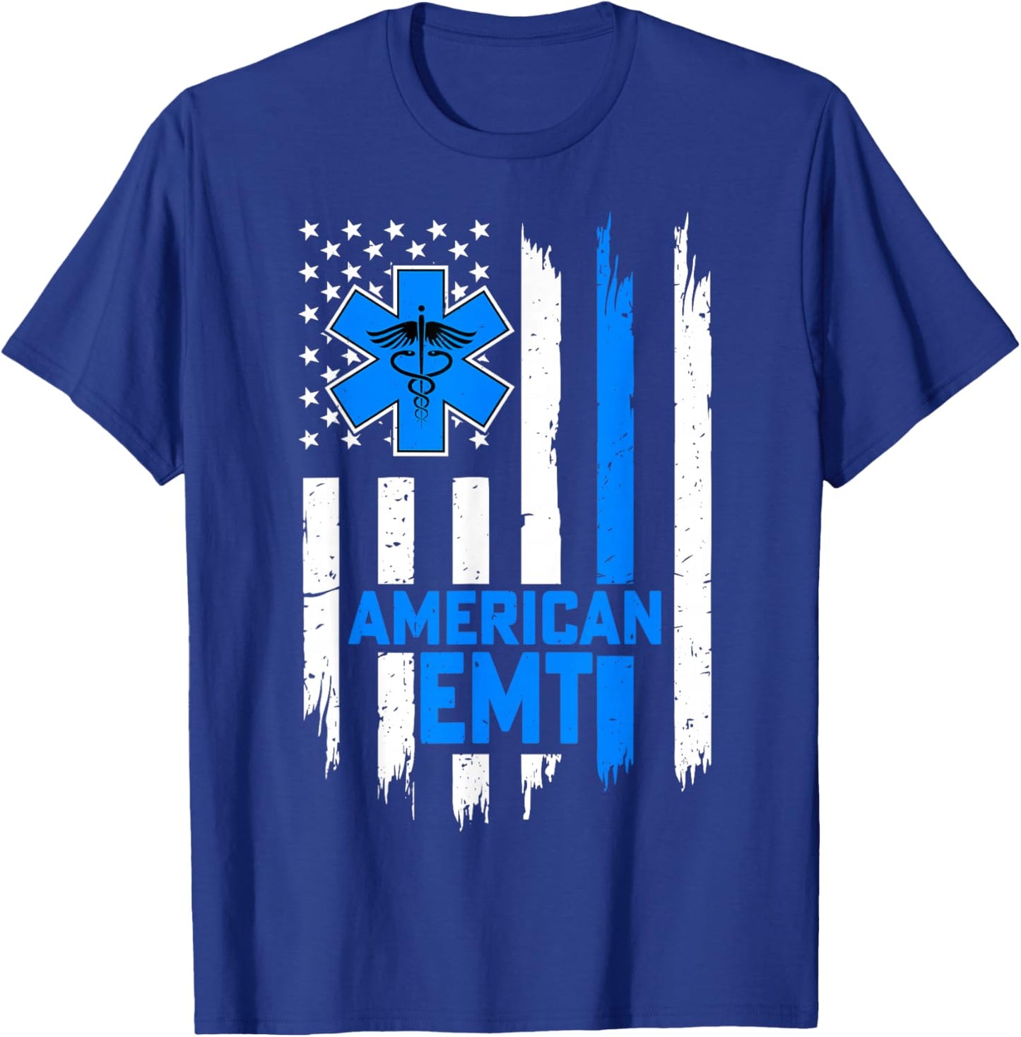 American EMT USA Flag 4th of July Educated Paramedic Gifts T-Shirt - T-Shirt | Royal
