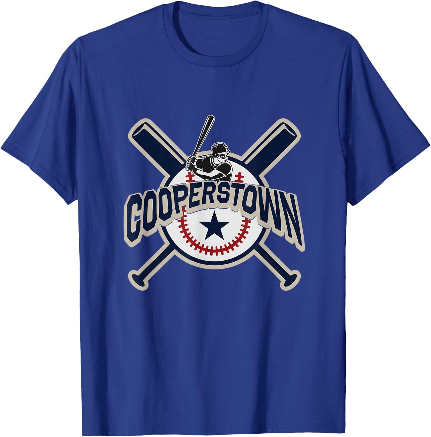 Cooperstown New York Family Holiday Baseball Game T-Shirt - T-Shirt | Royal