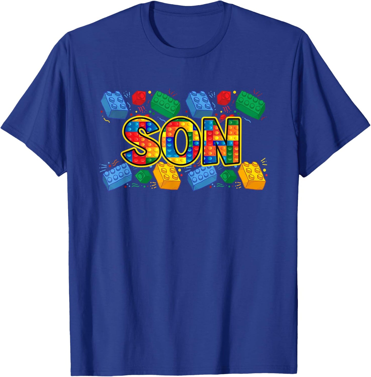 Son Brick Builder Boy Master Builder Blocks Building Funny T-Shirt - T-Shirt | Royal