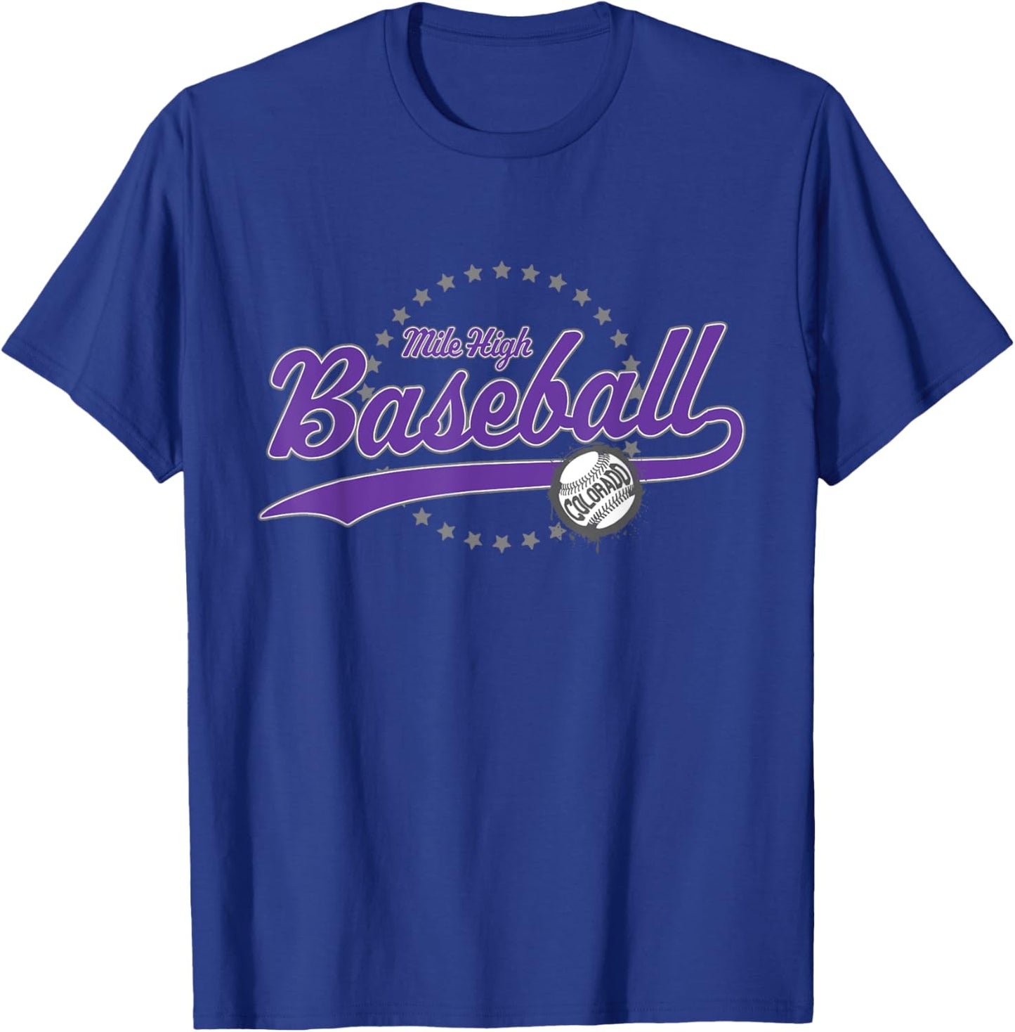 Colorado Baseball Fan - Mile High Baseball T-Shirt - T-Shirt | Royal