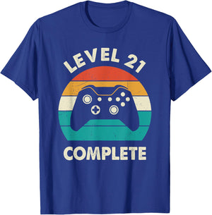 Level 21 Complete 21st Funny Wedding Anniversary For Couples T-Shirt - T-Shirt | Royal