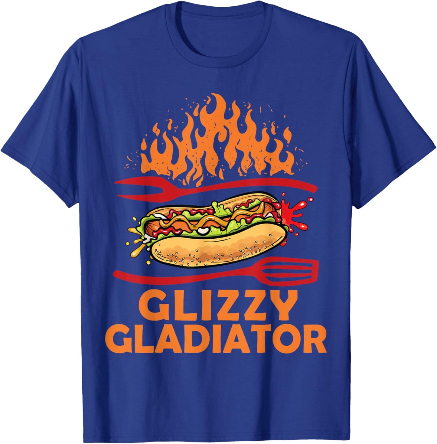 Glizzy Gladiator Funny Women BBQ T-Shirt - T-Shirt | Royal