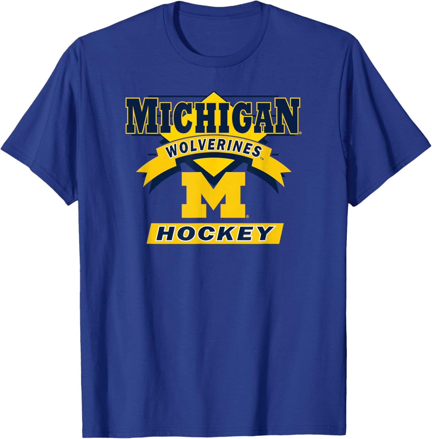 Michigan Wolverines Hockey Goal Officially Licensed T-Shirt - T-Shirt | Royal