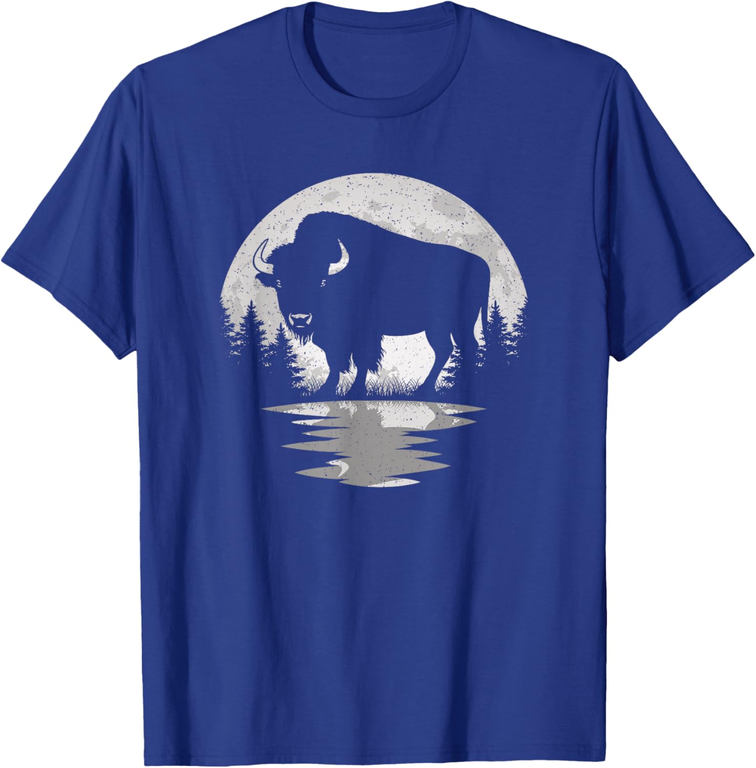 Bison Lover Moon Vintage Buffalo Men Women Kids T-Shirt - T-Shirt | Royal