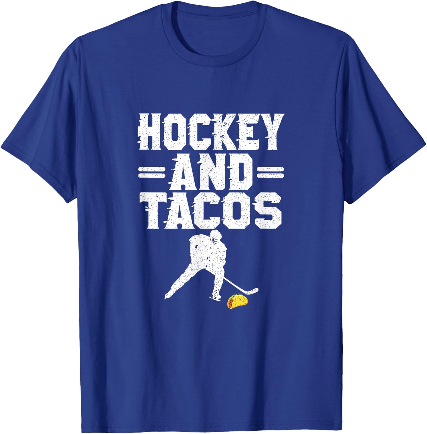 Hockey And Tacos Mexican Food Lover Hockey Player Outfit T-Shirt - T-Shirt | Royal